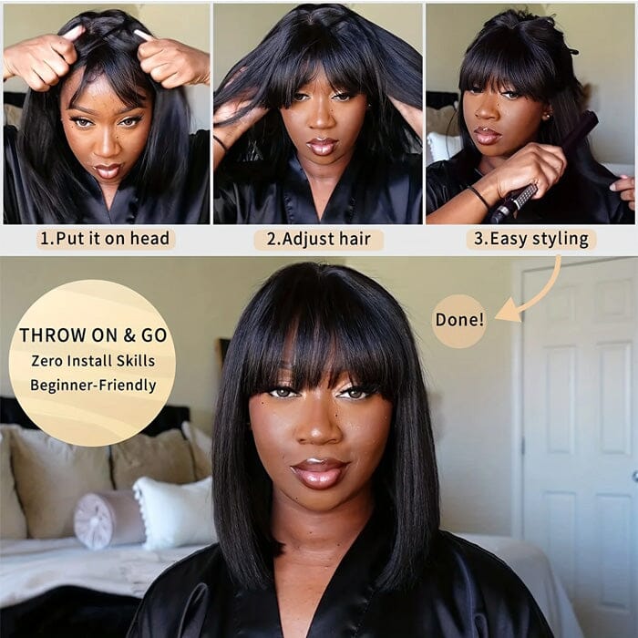 โจ 100% Human Hair โ Natural Bangs for Effortless Style