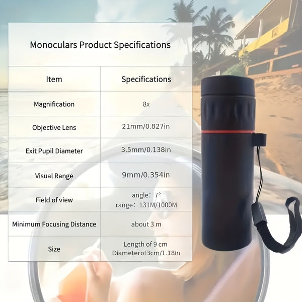 2000x25 HD Monocular Telescope 🔭 | High Power & Pocket-Sized for Outdoor Adventures