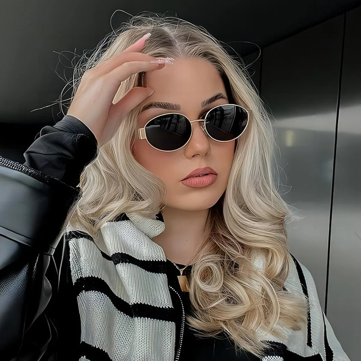 Small Metal Frame Oval Sunglasses For Women Fashion Luxury Shades Uv Eyewear Men Vintage Sun Glasses